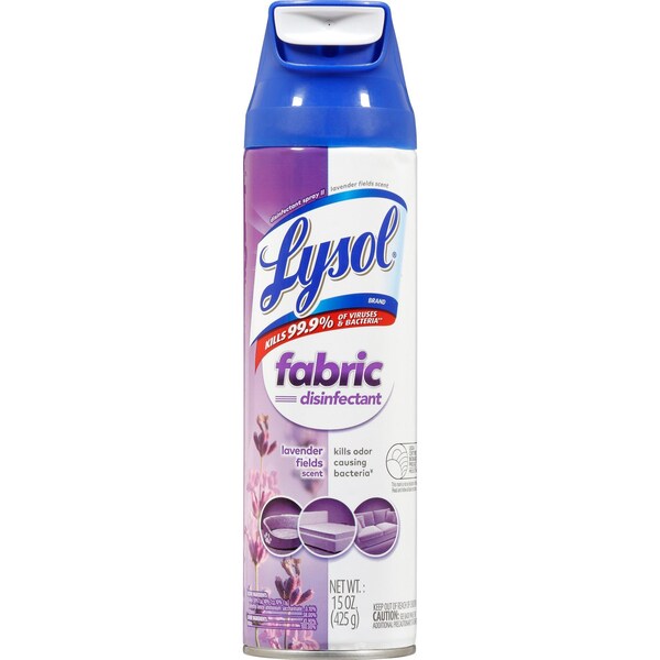 Lysol Fabric Disinfectant Spray, 15 fl oz (0.5 quart) Lavender Fields, Clear, 12 PK RAC94121CT - main